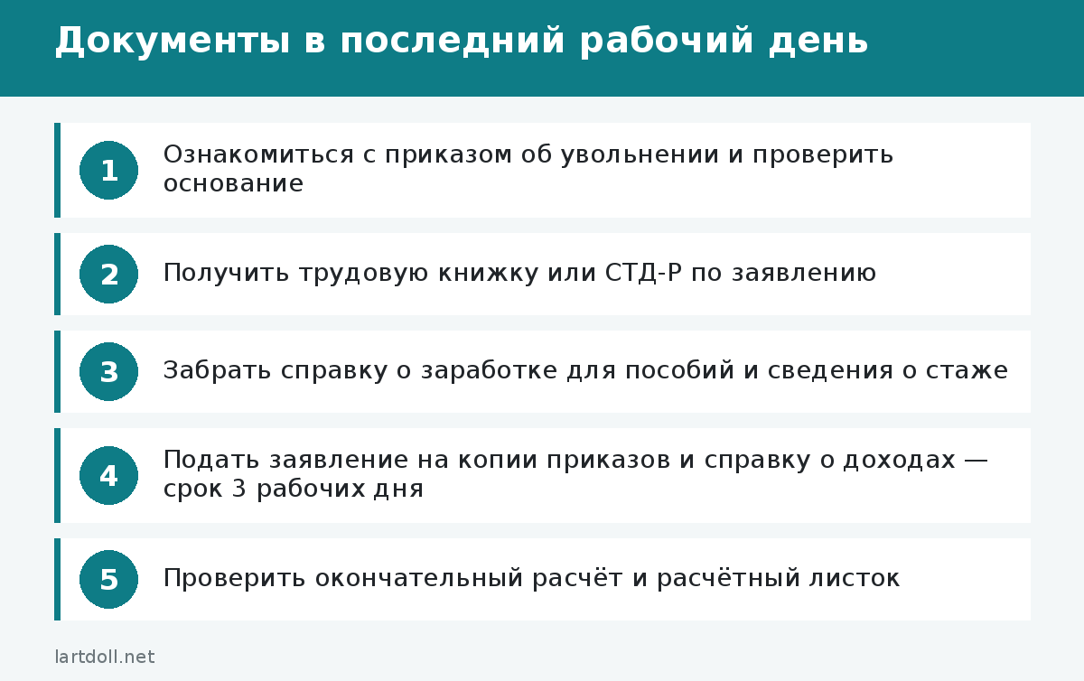 Документы в последний рабочий день